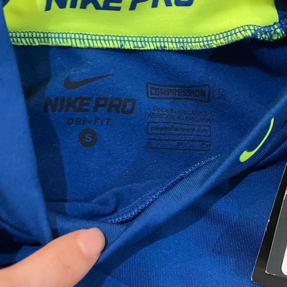 Nike Pro Royal Blue Long Sleeve with Neon Accents - Picture 7 of 8